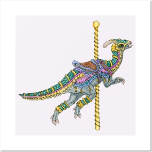 Carousel Dinosaur Parasaurolophus Posters and Art